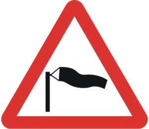 Road sign, Side winds
